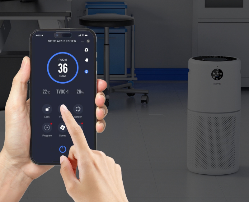 The mobile application enables remote scheduling of operational timing 