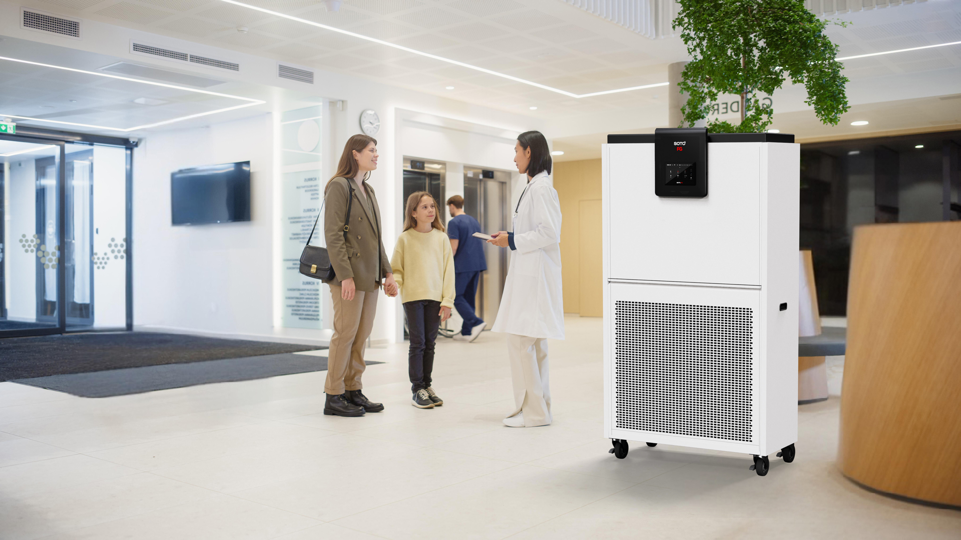 Large medical air purifier designed for large spaces